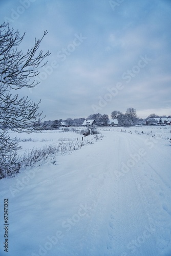 Fototapeta Naklejka Na Ścianę i Meble -  Schnee im Winter | Norddeutschland