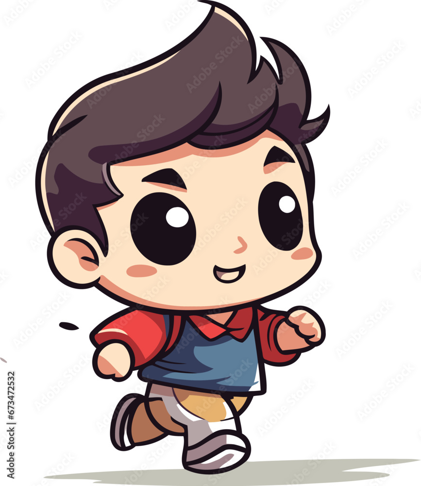 Boy running Cute Cartoon Vector Illustration Boy running Cute Cartoon Vector Illustration