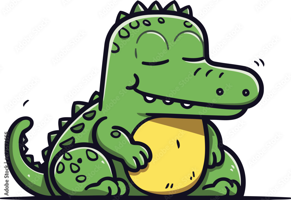 Obraz premium Crocodile vector illustration. Cute cartoon crocodile.