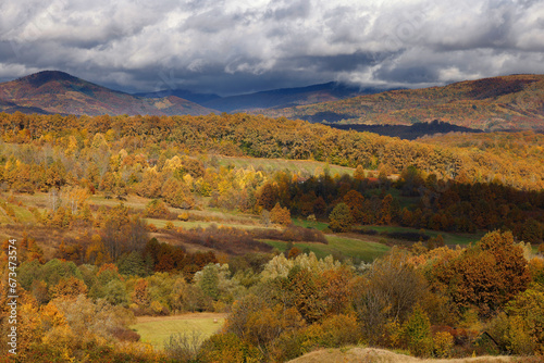 Autumn colours in Apuseni mountains  Occidental Carpathians of Romania  Europe. Warm autumn colours on a sunny day