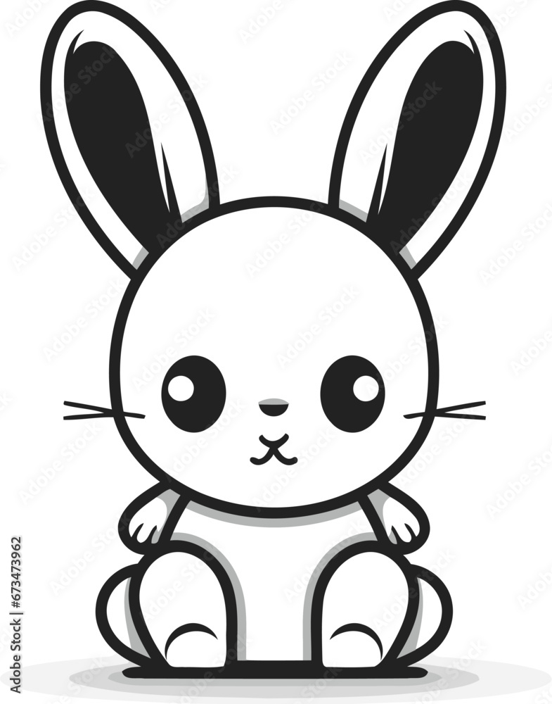 Obraz premium Cute cartoon bunny. Vector illustration isolated on a white background.