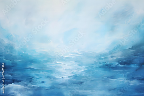 Oceanic Serenade in Blue, Ocean, abstract landscape art, generative ai