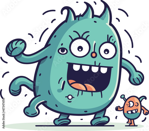 Cartoon monster character. Vector illustration of a funny monster character.