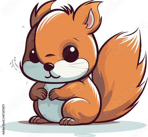 Squirrel with a mask on his face. Vector illustration of a squirrel.