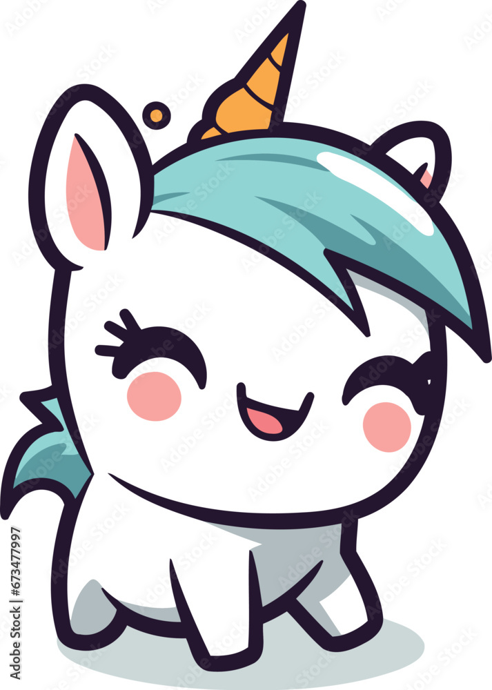 Cute cartoon unicorn. Vector illustration. Isolated on white background. Cute cartoon unicorn. Vector illustration. Isolated on white background.