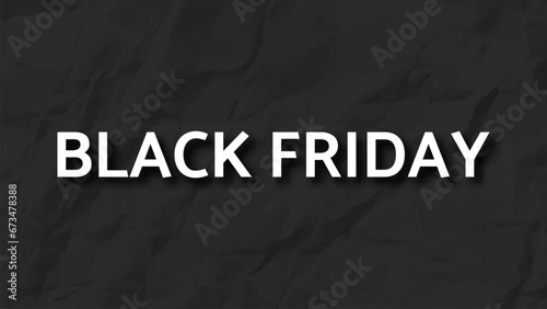 Black Friday inscription on crumpled paper
