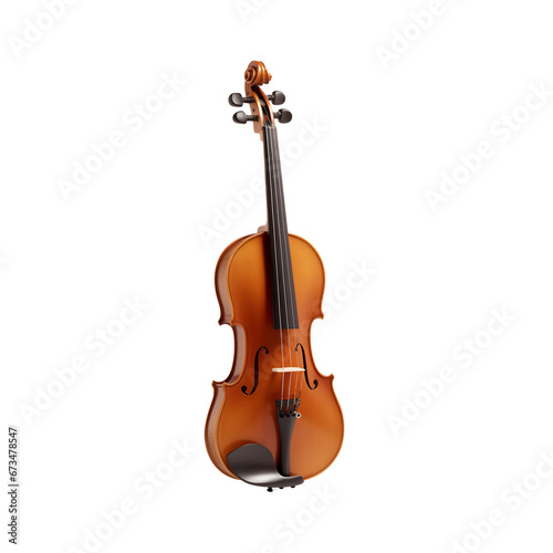 Fiddle Violin music instrument, isolated on transparent png. Ai generative.
