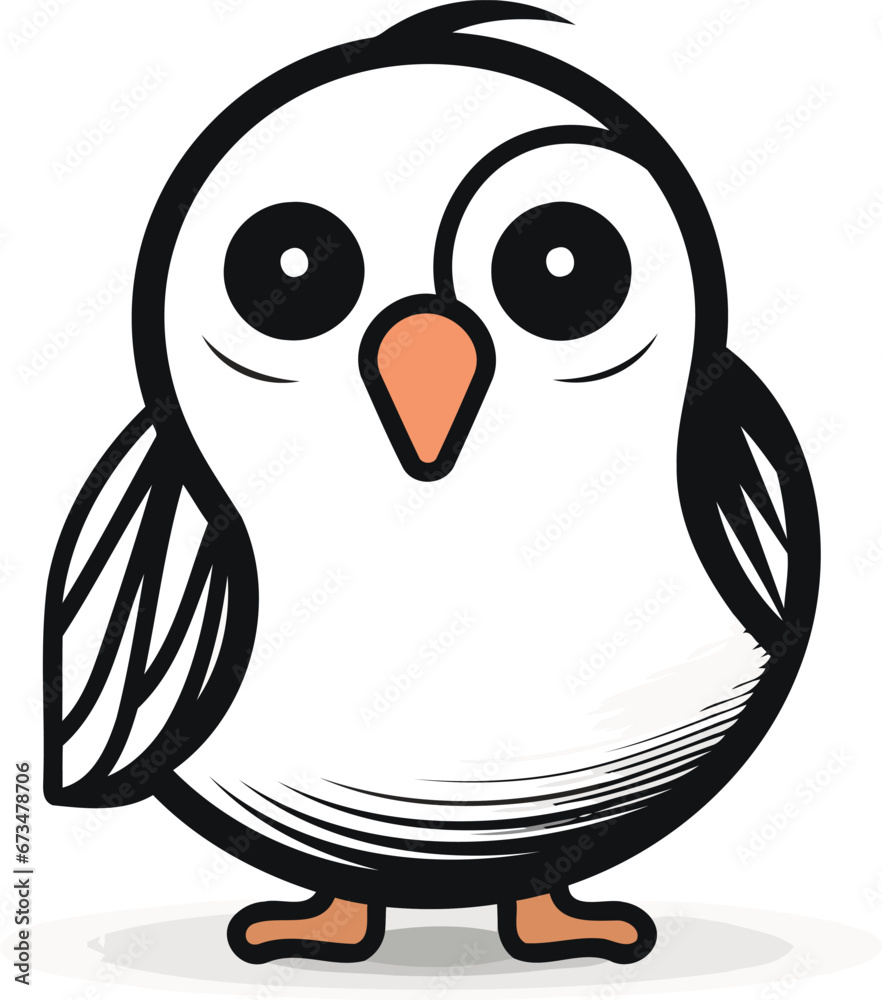Fototapeta premium Penguin cartoon icon. Bird animal and nature theme. Isolated design. Vector illustration