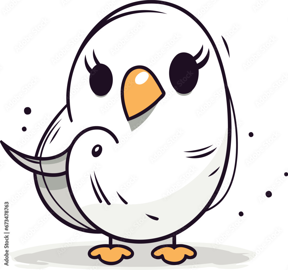 Cute cartoon bird. Vector illustration isolated on a white background. Cute cartoon bird. Vector illustration isolated on a white background.