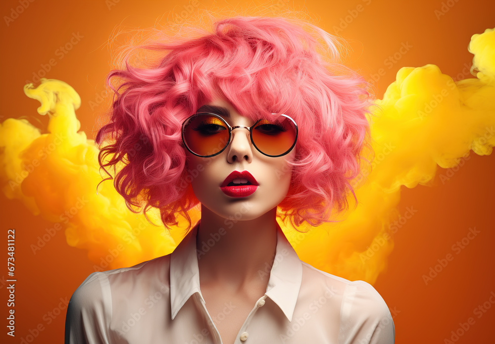 Pink Smoke: A Photo of a Person with a Blurred Face and a Colorful Expression Pink Smoke: A Photo of a Person with a Blurred Face and a Colorful Expression
