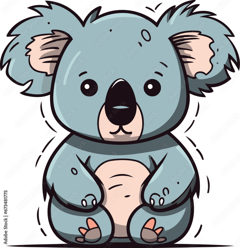Obraz premium Cute cartoon koala. Vector illustration of a cute koala.