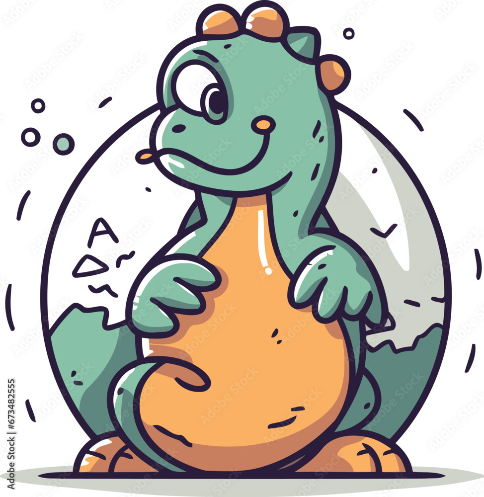 Fototapeta premium Cute cartoon crocodile. Vector illustration in a flat style.