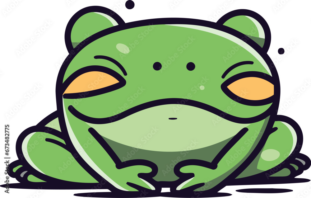 Fototapeta premium Frog cartoon. Vector illustration of cute frog. Cartoon frog.