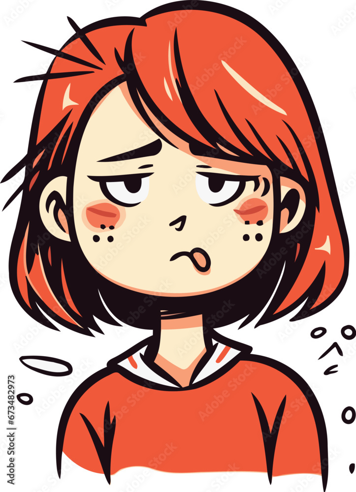 Angry woman face. Vector illustration in cartoon style isolated on white background. Angry woman face. Vector illustration in cartoon style isolated on white background.