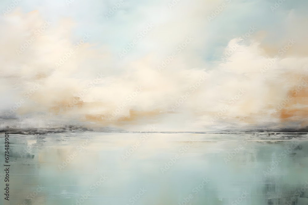Lake and Mountain, Tranquil Waterscapes, abstract landscape art, generative ai