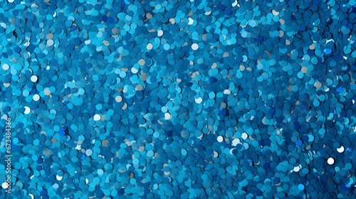 Background of Confetti Sprinkles in Blue Colors. Festive Template for Holidays and Celebrations