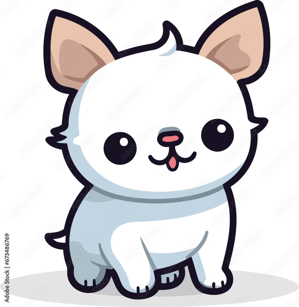 Cute Chihuahua Cartoon Mascot Character Vector Illustration Cute Chihuahua Cartoon Mascot Character Vector Illustration