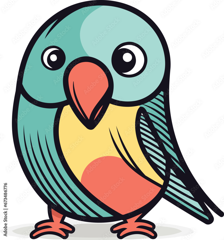 Cartoon parrot isolated on a white background. Vector illustration. Cartoon parrot isolated on a white background. Vector illustration.