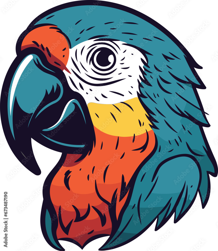 Parrot vector illustration. Isolated parrot on white background. Parrot vector illustration. Isolated parrot on white background.