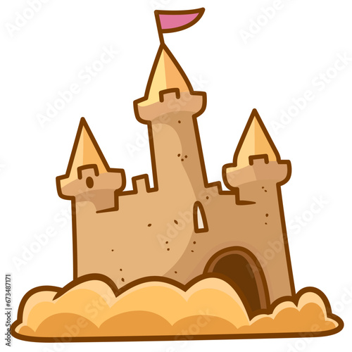 sand castle vector illustration, Beach Sand Castle stock vector image  