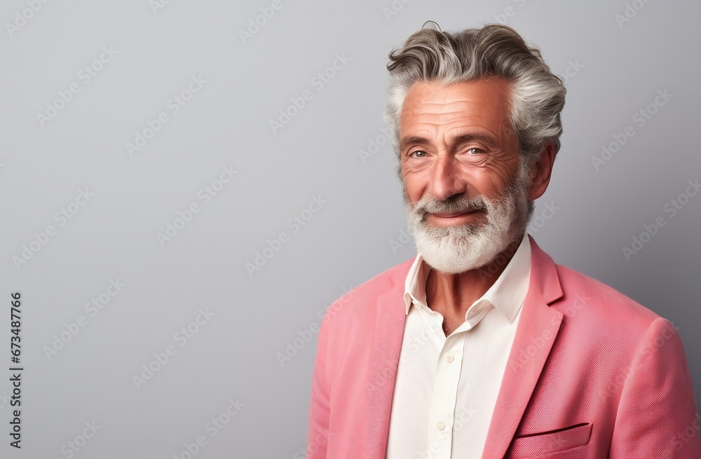 Satisfied elderly retired man, Smiling face of a retired person Satisfied elderly retired man, Smiling face of a retired person