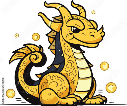 Dragon zodiac sign. Chinese zodiac symbol. Vector illustration. © Ehtisham