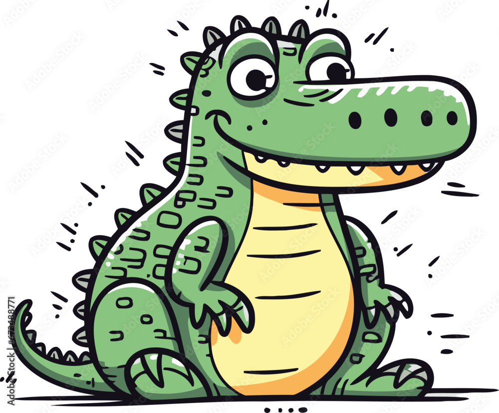 Fototapeta premium Cute crocodile. Vector illustration of a cartoon crocodile.