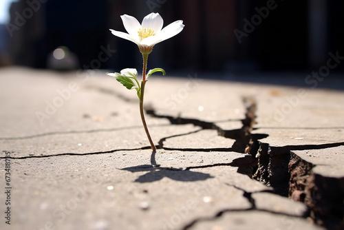 white flower on the ground