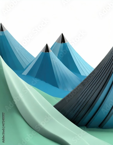 Obraz na płótnie Montagnes Abstraites en Maquette w salonie