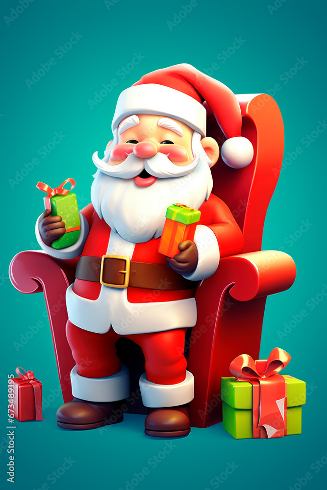 illustration of Santa Claus sitting in an armchair illustration of Santa Claus sitting in an armchair