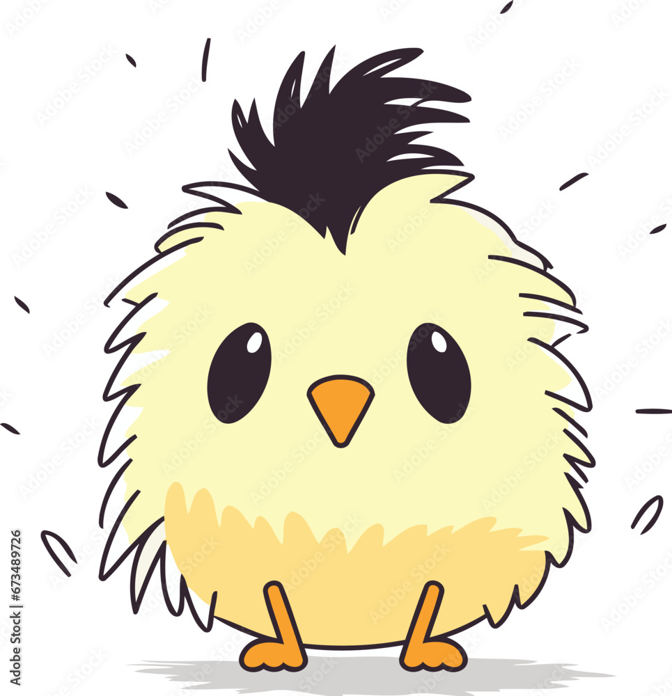 Cute little chick. Vector illustration in cartoon style. Isolated on white background.