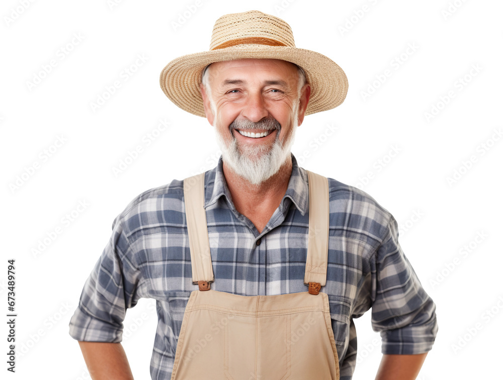 Cheerful middle-aged farmer, cut out Cheerful middle-aged farmer, cut out