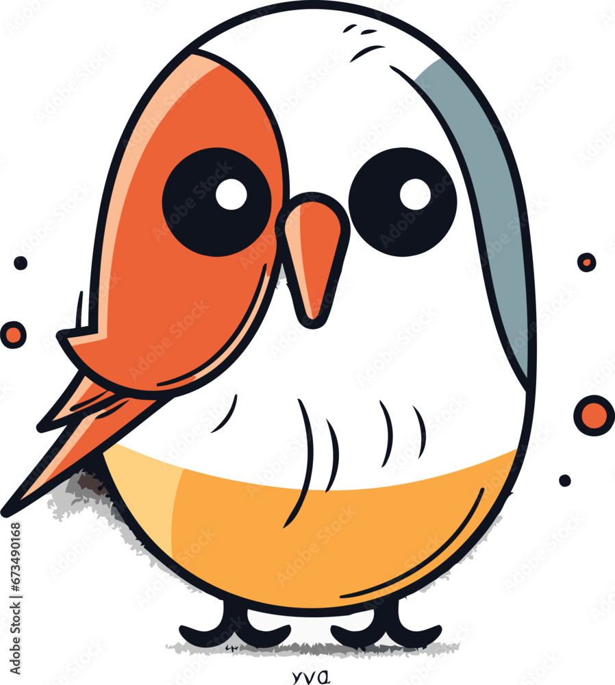 Cute cartoon bird. Vector illustration. Isolated on white background. Cute cartoon bird. Vector illustration. Isolated on white background.