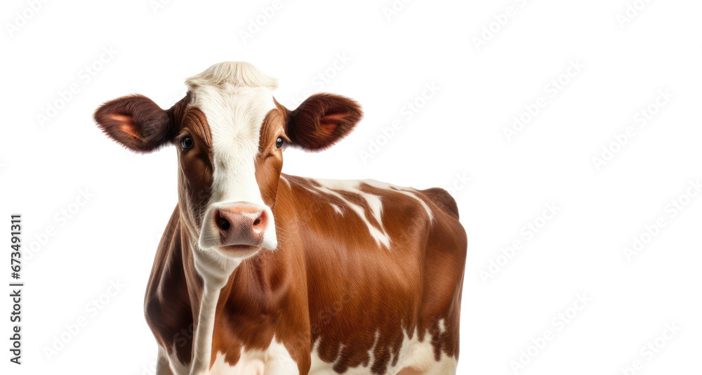 Cow calf bull isolated on white background