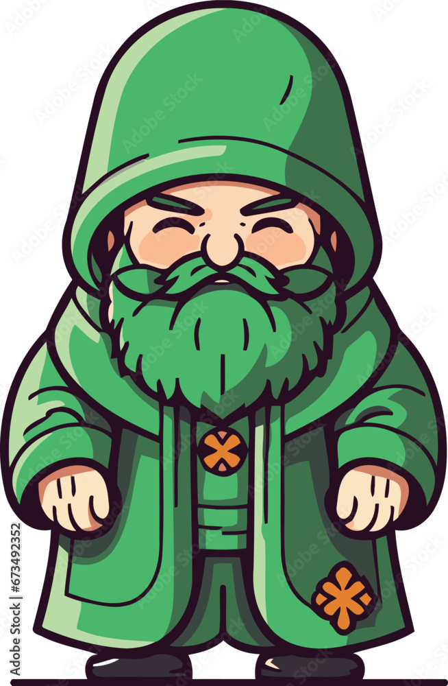 Cartoon Santa Claus. Merry Christmas and Happy New Year. Vector illustration