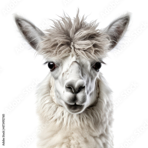 animal lama portrait isolated on white background