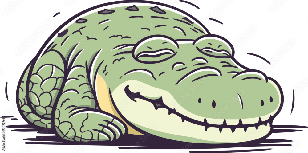 Obraz premium Crocodile isolated on a white background. Vector illustration.