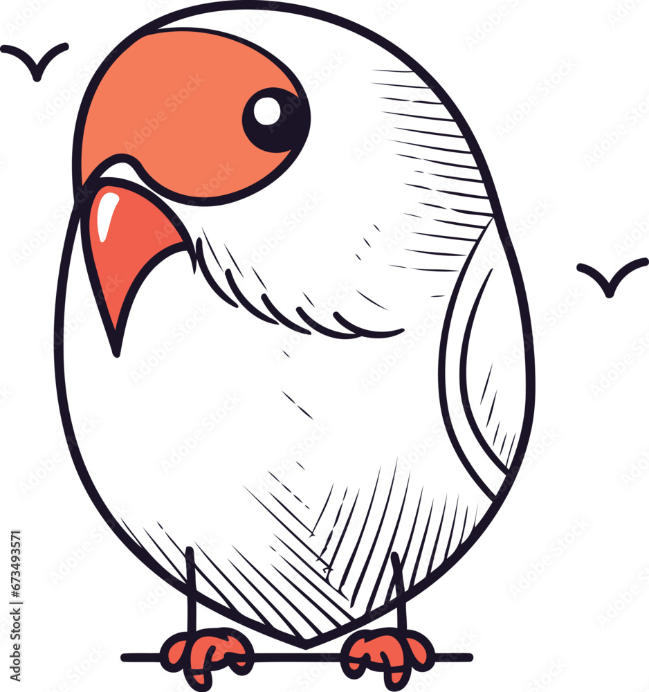 Vector illustration of a cute little bird. Cute cartoon character. Vector illustration of a cute little bird. Cute cartoon character.
