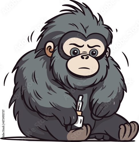 Gorilla Cartoon Mascot. Vector Illustration EPS10