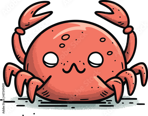 Cartoon crab. Vector illustration of a cute crab. Cartoon crab.