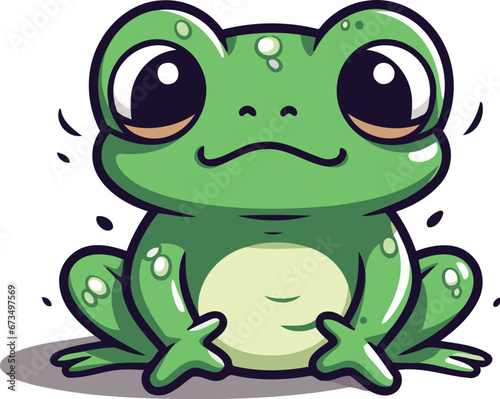 Frog cartoon character isolated on a white background. Vector illustration.