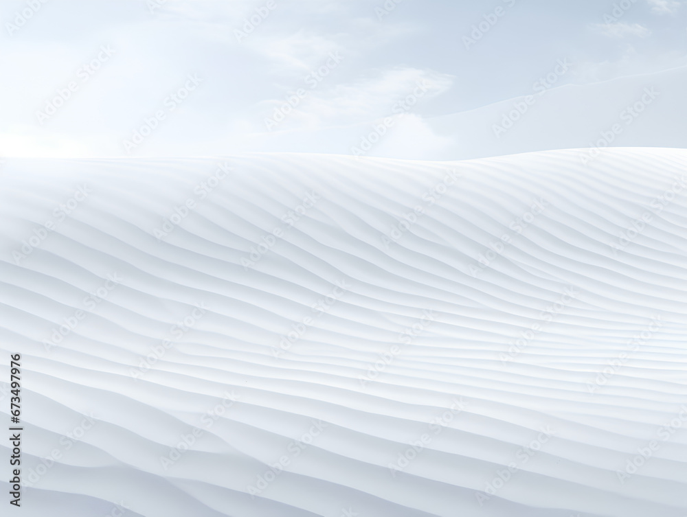 White snow hills and clouds minimalistic landscape