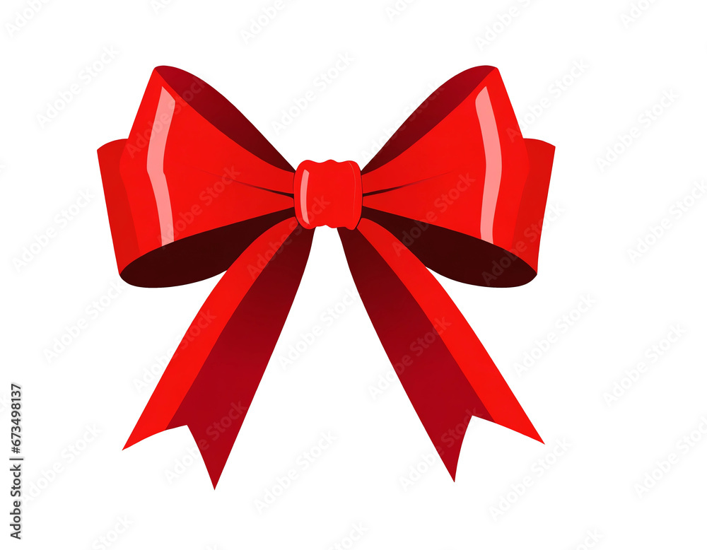 Red bow illustration isolated cutout on transparent Red bow illustration isolated cutout on transparent