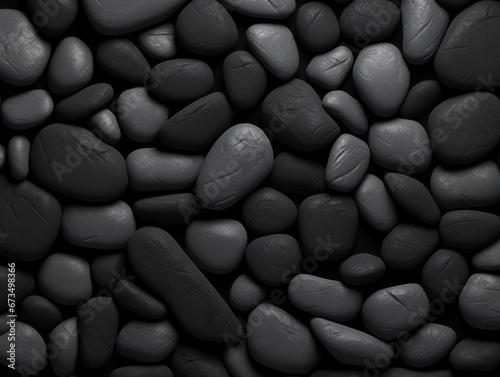 Black round charcoal stone background