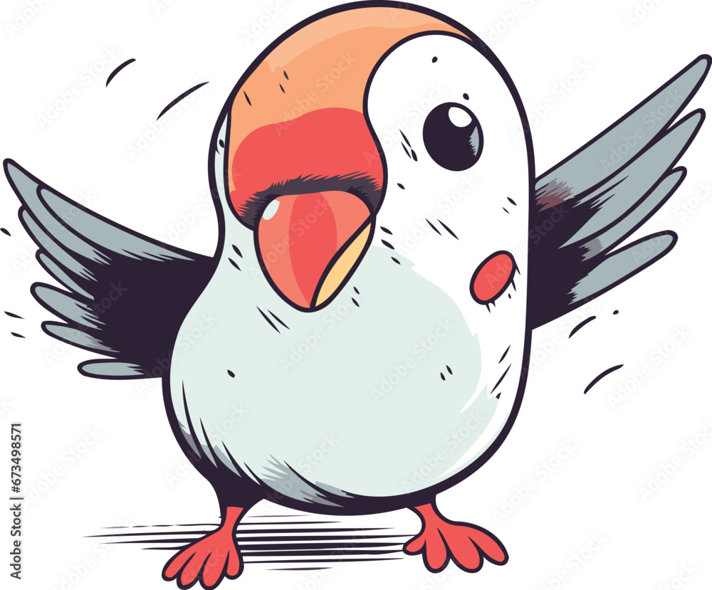 Cute cartoon parrot. Vector illustration isolated on white background. Cute cartoon parrot. Vector illustration isolated on white background.