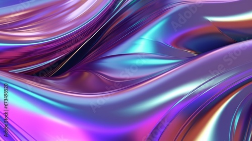 Metallic 3D image of abstract 3D futuristic cyberpunk 4k hyper realism detailed isolated colorful metallic reflective holographic flow silk iridescence