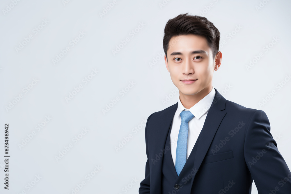 office professional suit, white background, half-length photo, confident smile, Chinese professional man, executive office professional suit, white background, half-length photo, confident smile, Chinese professional man, executive