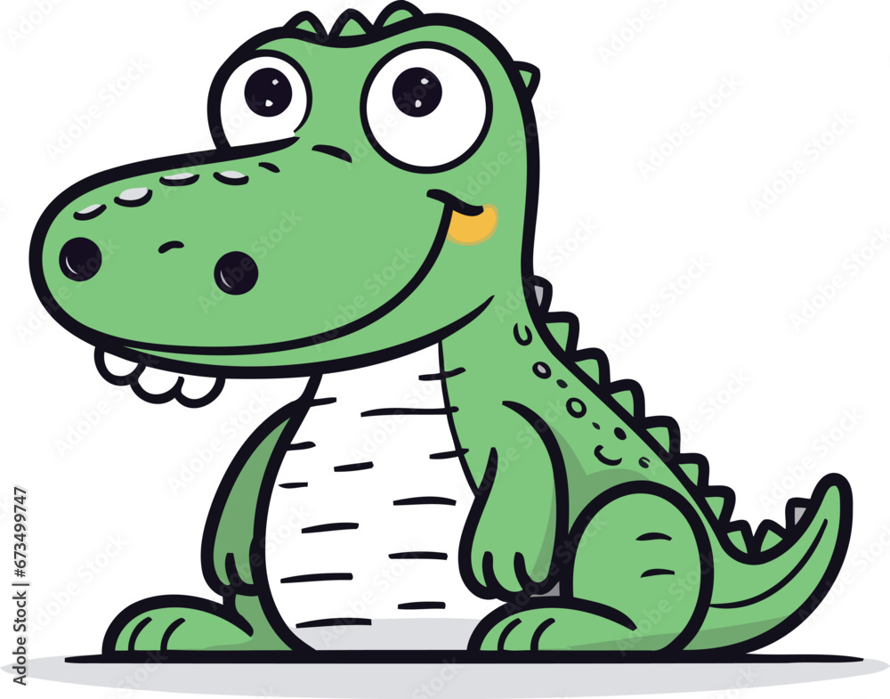 Fototapeta premium Cute crocodile. Vector illustration of a cartoon crocodile.
