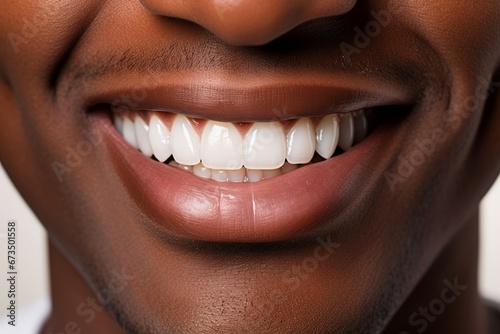 Flawless Smile. Black Mans Perfect White Teeth  Top-notch Dental Care and Cleaning