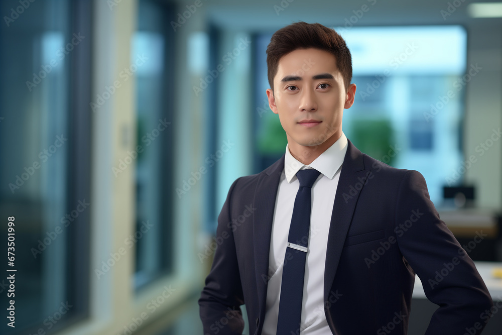 office professional suit,office background, half-length photo, confident smile, Chinese professional man, executive office professional suit,office background, half-length photo, confident smile, Chinese professional man, executive